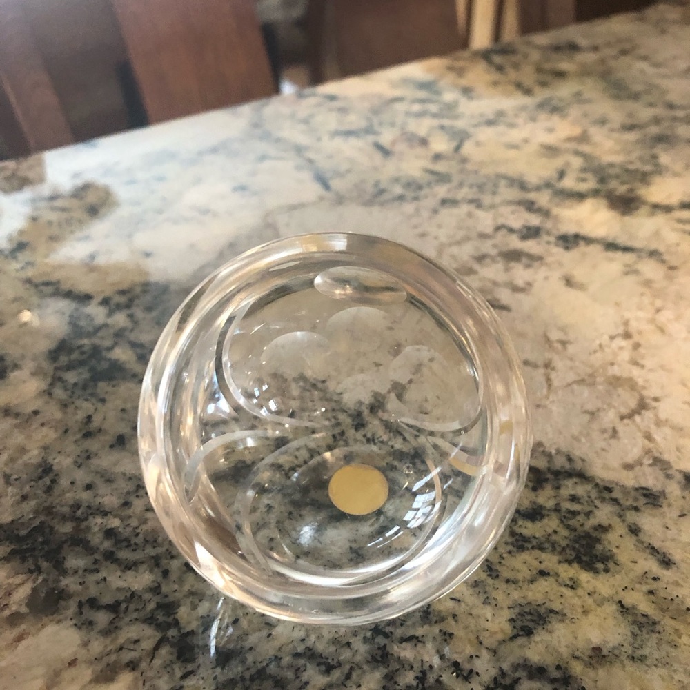 Clear Vintage Italian Abestrich  Glass Decorative Orb With Opening
